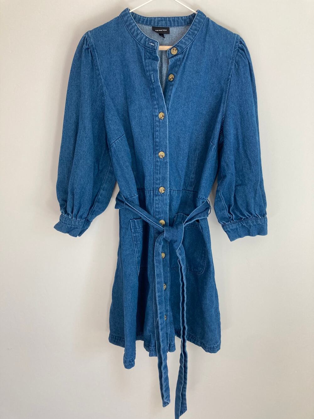 Who What Wear Denim Dress Blue Jean Dress Fall Transitional Layering